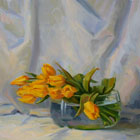 Bowl of Yellow Tulips