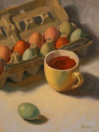 Farm Eggs and Tea Cup